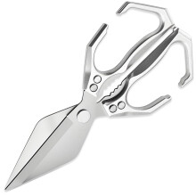 Tijeras de cocina de 25 cm, tijeras domésticas multifuncionales, acero inoxidable 3CR13, hoja de 3,5 mm de grosor, mango de aluminio, W