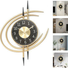 Reloj de pared de lujo ligero, reloj de pared grande y silencioso para sala de estar y hotel, 54 x 41 x 4 cm