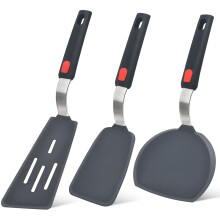 Juego de 3 espátulas de silicona, resistentes al calor hasta 315 C, sin BPA, seguras para utensilios de cocina antiadherentes, huevos, pan