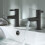 Milano Milano Nero Bathroom Basin Pillar Taps - Black 2