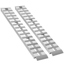 Lote de 2 Rampas de Acceso de Aluminio 2440x380 mm-Duoku-Capacidad Total de 4536 kg, Adecuadas para Motos, Cortacéspedes, Tractores