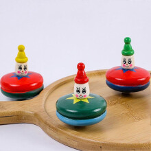 Gyro Toy Wooden Cartoon Gyroscopes for Kids Plaything 5Pcs Set