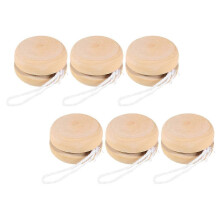 DIY Wooden Yo-Yo Balls for Creativity and Fun 6Pcs Set in Khaki Color