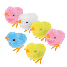 6pcs Small Chick Toys Easter Plush Chick Toy Plush Chick Wind Up Playthings Plush Wind Up Toys Easter Supply Gathering Wind Up Toys