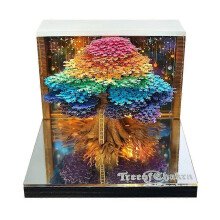 3D Calendar 2026, Time Piece Calendar 2026, Tear-Away 3D Paper Art Notepad w LED Lights,Unique Paper Sculpture for Desk Decor Sculpture Tree Hous