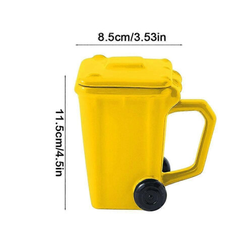 (400ml, Green) 400ml Creative Ceramic 3D Recycling Bin Mug Shape Garbage Personality Ceramic Cups Funny Cup 2