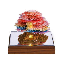 3D Desk Calendar 2026, Time Piece Calendar 2026, Tear-Away 3D Herry Blossom House Paper Art Notepad with LED Lights, Creative 3D Memo Artsy Pad C