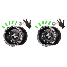 2X Unresponsive LIGHT CHASER X3 Competitive Yo-Yo,Alloy Yoyo for Beginners,and Practise Tricks with Glove and Strings