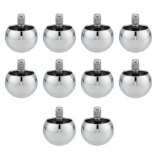 10X Tippe Top Metal Flip over Top Stainless Steel Spinning Top Amazing Toy , Silver