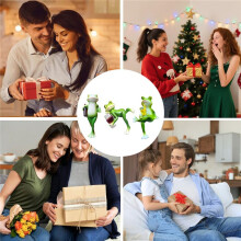 3 Pcs Figurines Plant Decorations for Pots, Funny Drink Miniature Frog, Frog Statue Garden Decor Lawn Ornament