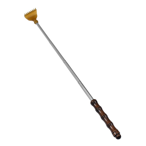 Compact and Foldable Back Scratcher Stainless Steel Texture