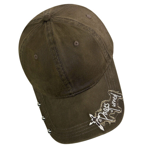 Stylish Embroidery Pattern Baseball Hat Unisex Soft-Brown