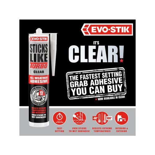 Evo-Stik Sticks Like Turbo Clear 290ml - Fast Setting Adhesive 2
