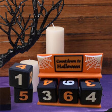 Halloween Countdown for Indoor Home Party Decoration Holiday Tabletop Ornament Decorative Halloween Countdown Block