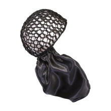 Foldable Silk Bonnet Reversible Satined Bonnet Skull Hat-Black