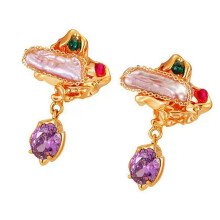 Elegant Baroque Pearls Studs Earrings For Sensitive Ears