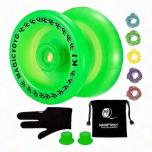 (Green) Professional Yoyo Set with Carry Bag, 5 Extra Strings & Protective Gloves for Beginners to Advanced Players