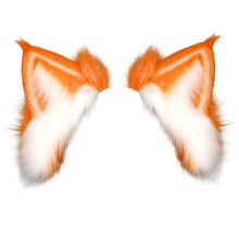 Girls Animated Furry Lynx Ear Furry Kitten Party-white o
