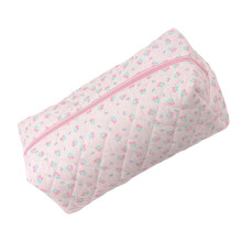 Multipurpose Floral Patterned Cosmetics Pouch-Striped floral