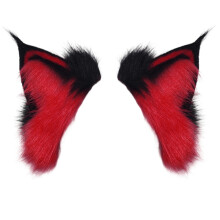 Girls Animated Furry Lynx Ear Furry Kitten Party-black and red