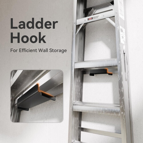 Space Saving Garage Storage Hooks For Heavy Duty Ladders Wall 1