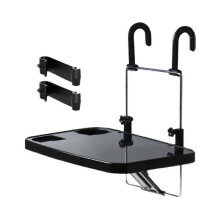 (1set, B) Car Steering Wheel Table, Foldable Car Steering Wheel Tray With Hook, Hanging with Rear Headrest Cup Tray Drinking Groov Car