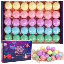 (35 Pcs) Badbommen Cadeauset, Handgemaakte Bubbelbadbommen Rijk aan Essentiële Oliën, Unieke Voet Spa Zelfzorg Geschenken,