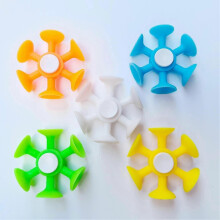 (White) Fidget Spinner with Suction Cup Base, Rotatable Anti-Deformation Design, and Dynamic Changing Gyro for Stress Relief and Kids