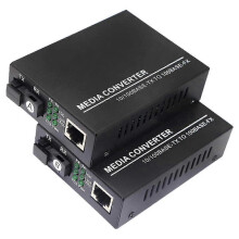 Fiber Ethernet Media Converter,Single-Mode 10/100Base-TX to 100Base-FX, RJ45 to SC, Fiber Transceiver Up to 25KM(1 Pair)