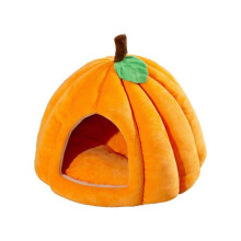 (L, Orange) Winter Semi Enclosed Pet Bed For Cats Dogs Suitable For All Warm Seasons Small Dog Cushion Villa Bed Dog