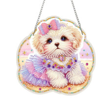 DIY Diamond Painting Dots Pendant Acrylic Woman Rhinestone Diamond Art Pendants for Window Decor
