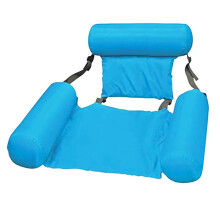 Pool Floating Chair Swimming Pool Floats Inflatable Floating Row Backrest Foldable Chair Portable Lounge Chair Floating