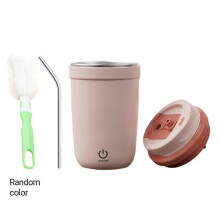 (400ml, Pink) NOVELAR Automatic Stirring Cup with Leak-Proof Lid, Powerful Magnetic Mixing, Ideal Travel Companion for Powders and Beverages