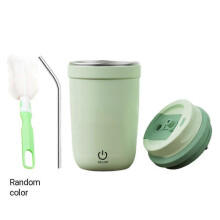 (400ml, Green) NOVELAR Automatic Stirring Cup with Leak-Proof Lid, Powerful Magnetic Mixing, Ideal Travel Companion for Powders and Beverages