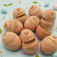 (1 Item) Gepersonaliseerde houten paaseieren, aangepaste naam gegraveerde eieren, houten paaseieren, paasgeschenken, lentedecoraties