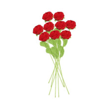 (9pcs, red) 9/11/15 Counts Hand-woven Flower Rose Teachers Bouquet Tulips W1u3 Gifts Decoration Crochet Wedding Day