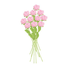 (11pcs, pink) 9/11/15 Counts Hand-woven Flower Rose Teachers Bouquet Tulips W1u3 Gifts Decoration Crochet Wedding Day