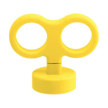 (One size, Yellow) Wind Up Key Toy Car Helmet - Cute 3D Decorative Auto Accessories, Wind Up Key for Back of Car,Universal Decor C- Accessories