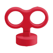 (One size, Red) Wind Up Key Toy Car Helmet - Cute 3D Decorative Auto Accessories, Wind Up Key for Back of Car,Universal Decor C- Accessories