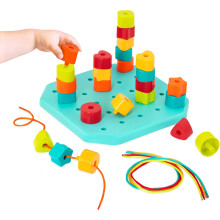 Battat - Toddler Peg Board - Stacking Peg Board Set - Fine Motor Skills Toy - Therapy Toy, 31 Pieces - 2+ Years - Count & Match Pegboard
