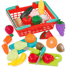 Battat - Play Food Toy for Kids -Cooking Chef Role Play Toys Pretend - Farmers Market Produce Basket - Toddler Pretend Fruit - 2+ Years