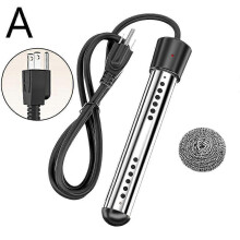 (One size, Black 1) MUMQAQ 2000W Immersion Water Heater High Power Portable Stainless Steel Rapid Heating