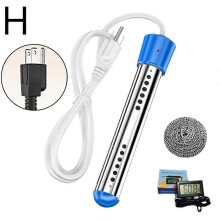 (One size, Blue 2) MUMQAQ 2000W Immersion Water Heater High Power Portable Stainless Steel Rapid Heating