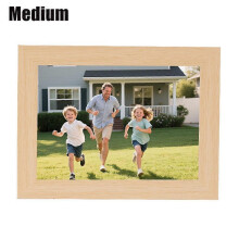 (M, wood) Hinged Acrylic Art Frame For Kids Easy to Change Display With Depth Design, Wall Mountable & Tabletop, 18x13 Inch