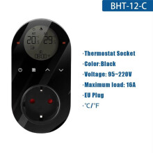Tomada de Termostato LED Inteligente WiFi, Plugue de Energia Digital, Controle Remoto de Temperatura de 16 A, Plugue UE