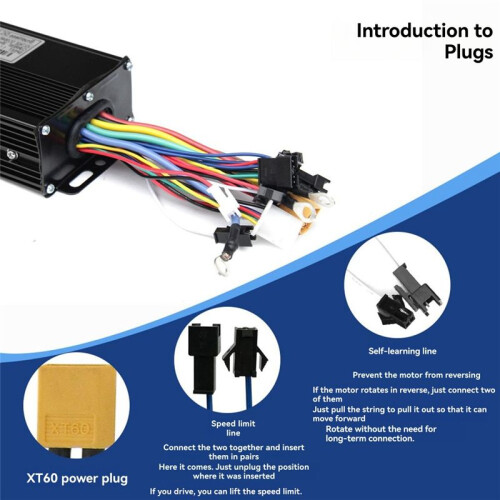 36V 48V 52V E-Bike Controller 35A 1000W/1500W Three Mode Sine Wave Controller for Electric Bicycle Ebike E-Scooter