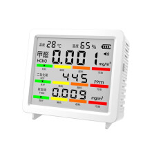Duży Ekran Czujnika Temperatury i Wilgotności, Czujnik CO2, Formaldehydu i TVOC, Wielofunkcyjny Czujnik Powietrza, Biały