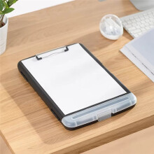 Large A4 Waterproof File Box with Pen Slot Desktop Plastic Folder Data File Storage with Writing Board Clip for Office