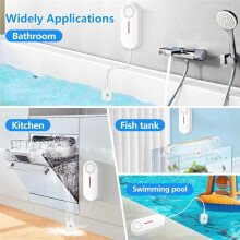Allarme Rilevatore D'Acqua, Sensore D'Acqua Intelligente, Allarme Rilevatore D'Acqua da 100 DB con Telecomando Tramite App, per Seminterrato, Cucina,