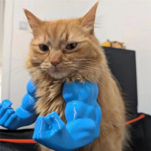 Cat Muscle Arm 3D Printed Neck Arm with Muscle Pet Cosplay Costume Accessories for Halloween Birthday Party Supplies A